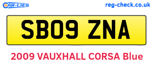 SB09ZNA are the vehicle registration plates.