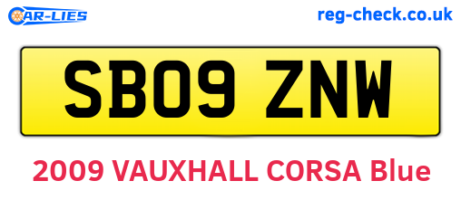 SB09ZNW are the vehicle registration plates.