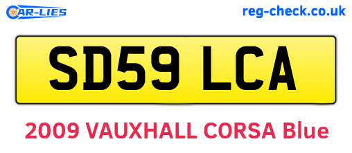 SD59LCA are the vehicle registration plates.