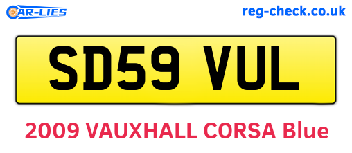 SD59VUL are the vehicle registration plates.