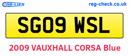SG09WSL are the vehicle registration plates.