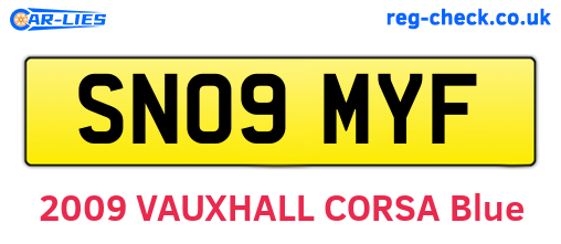 SN09MYF are the vehicle registration plates.