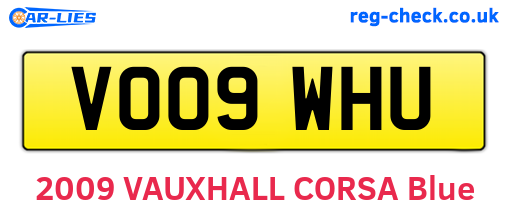 VO09WHU are the vehicle registration plates.