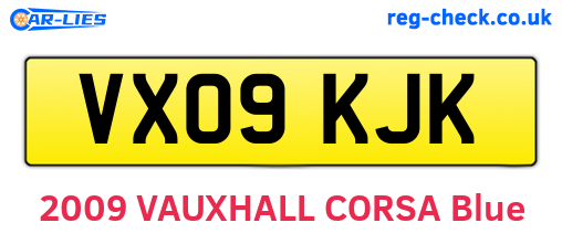 VX09KJK are the vehicle registration plates.