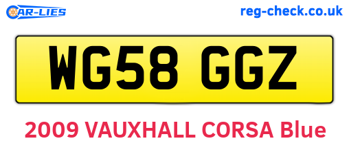 WG58GGZ are the vehicle registration plates.