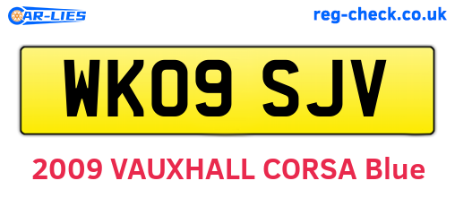 WK09SJV are the vehicle registration plates.