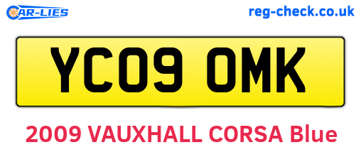 YC09OMK are the vehicle registration plates.
