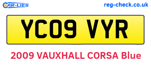 YC09VYR are the vehicle registration plates.