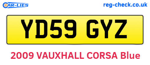 YD59GYZ are the vehicle registration plates.