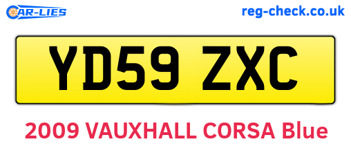 YD59ZXC are the vehicle registration plates.