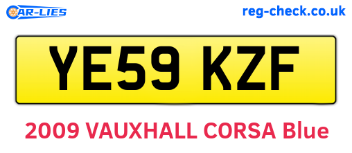YE59KZF are the vehicle registration plates.
