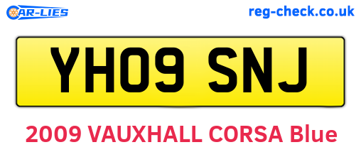 YH09SNJ are the vehicle registration plates.