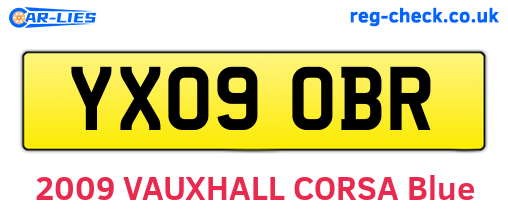 YX09OBR are the vehicle registration plates.