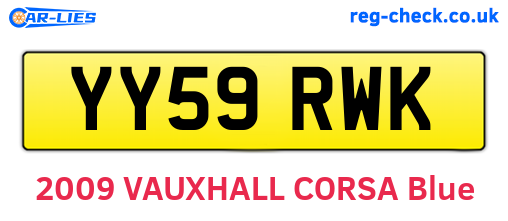 YY59RWK are the vehicle registration plates.