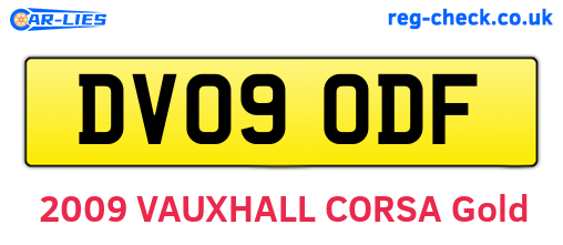 DV09ODF are the vehicle registration plates.