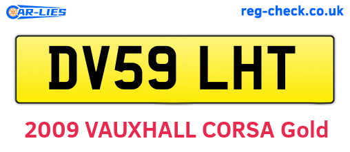 DV59LHT are the vehicle registration plates.
