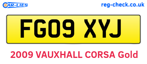 FG09XYJ are the vehicle registration plates.