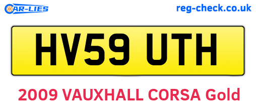 HV59UTH are the vehicle registration plates.