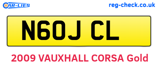 N60JCL are the vehicle registration plates.