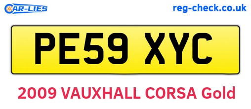 PE59XYC are the vehicle registration plates.