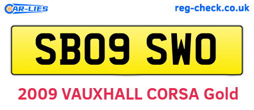 SB09SWO are the vehicle registration plates.