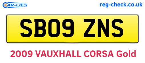 SB09ZNS are the vehicle registration plates.