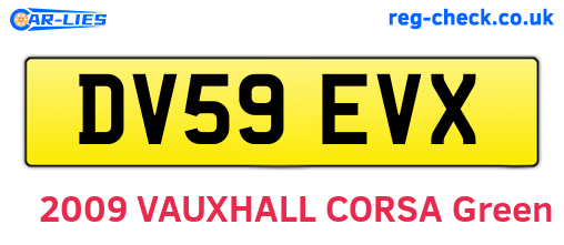 DV59EVX are the vehicle registration plates.