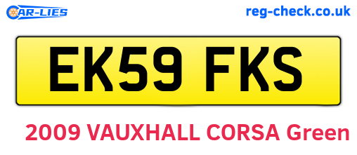 EK59FKS are the vehicle registration plates.