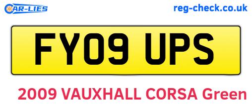 FY09UPS are the vehicle registration plates.