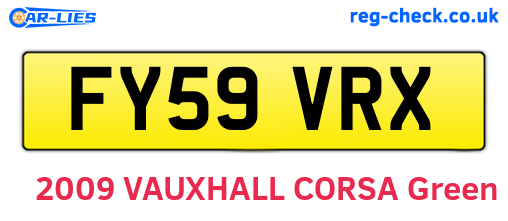 FY59VRX are the vehicle registration plates.