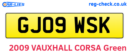 GJ09WSK are the vehicle registration plates.