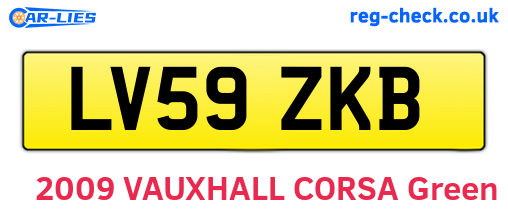 LV59ZKB are the vehicle registration plates.