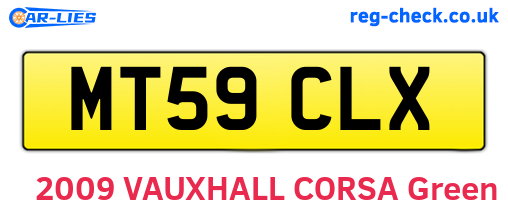 MT59CLX are the vehicle registration plates.