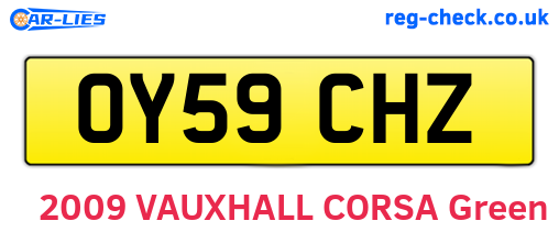 OY59CHZ are the vehicle registration plates.