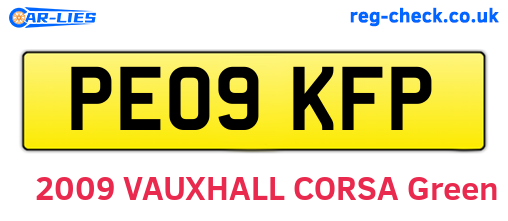 PE09KFP are the vehicle registration plates.