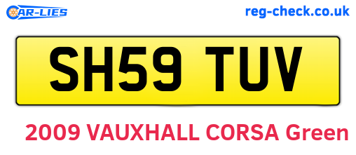 SH59TUV are the vehicle registration plates.
