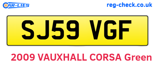 SJ59VGF are the vehicle registration plates.