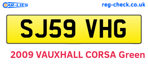SJ59VHG are the vehicle registration plates.
