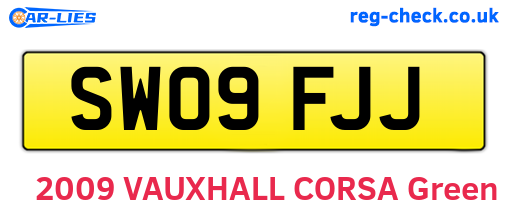 SW09FJJ are the vehicle registration plates.