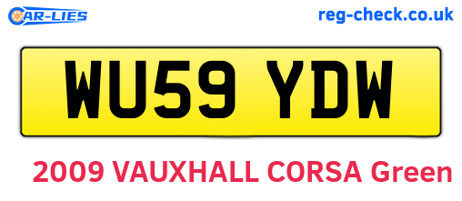 WU59YDW are the vehicle registration plates.