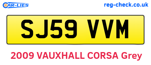 SJ59VVM are the vehicle registration plates.