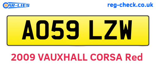 AO59LZW are the vehicle registration plates.