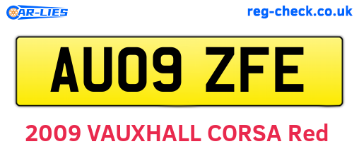AU09ZFE are the vehicle registration plates.