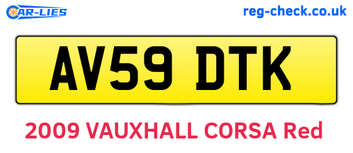 AV59DTK are the vehicle registration plates.