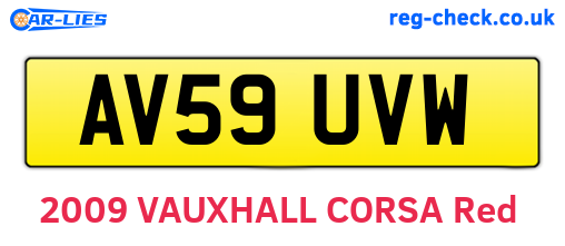 AV59UVW are the vehicle registration plates.
