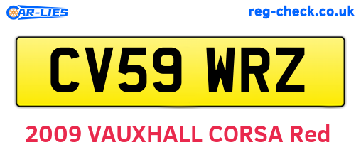 CV59WRZ are the vehicle registration plates.