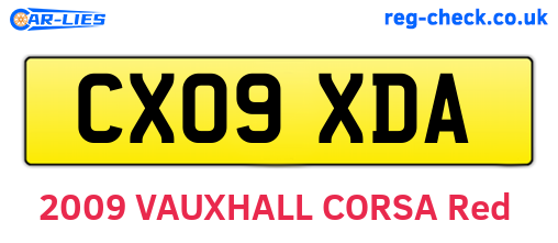 CX09XDA are the vehicle registration plates.