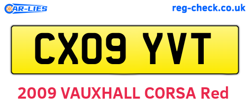 CX09YVT are the vehicle registration plates.