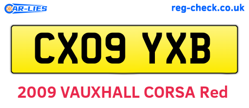 CX09YXB are the vehicle registration plates.