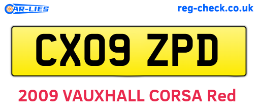 CX09ZPD are the vehicle registration plates.